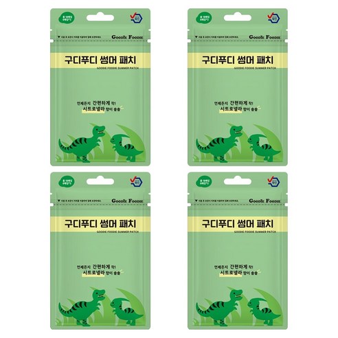 구디푸디 유아용 썸머패치 18p, 공룡, 4개