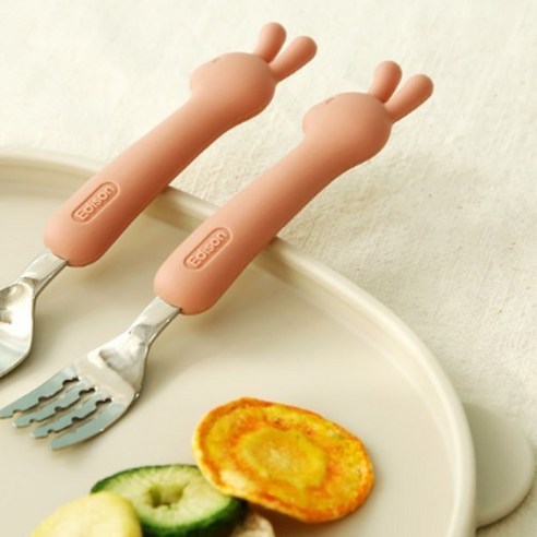 에디슨 유아 실리콘 스푼 포크 케이스 세트 이미지 3