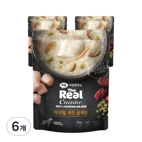 하림펫푸드 더리얼 퀴진 강아지 습식파우치, 닭, 100g, 6개