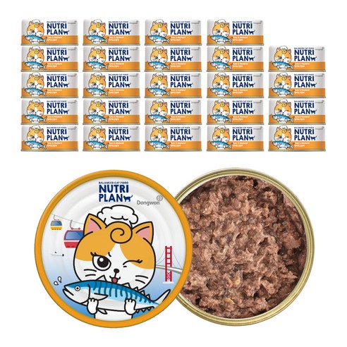 동원뉴트리플랜 고양이 간식캔, 참치와 고등어, 90g, 24개