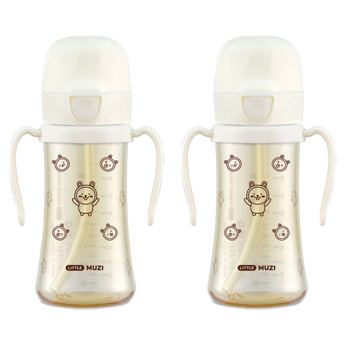 그로미미 카카오프렌즈 PPSU 빨대컵, 300ml, 2개, 밀크