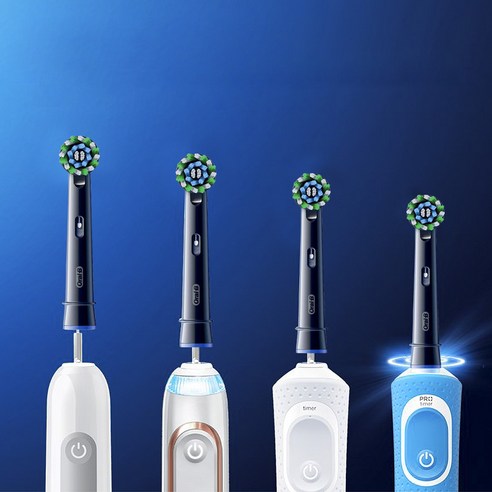 오랄비 정품 크로스액션 블랙 전동칫솔 리필모 2p 이미지 4