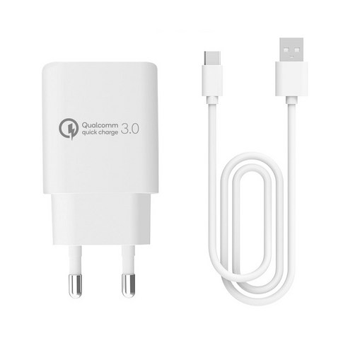 홈플래닛 퀄컴 공식인증 QC3.0 18W 고속충전기 + C타입 충전케이블 1.2m 세트 이미지 4