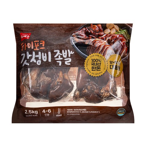 한돈 갓성비 족발 (냉장), 2.5kg, 1개 후기 분석 - 포장지 뒷면 성분표