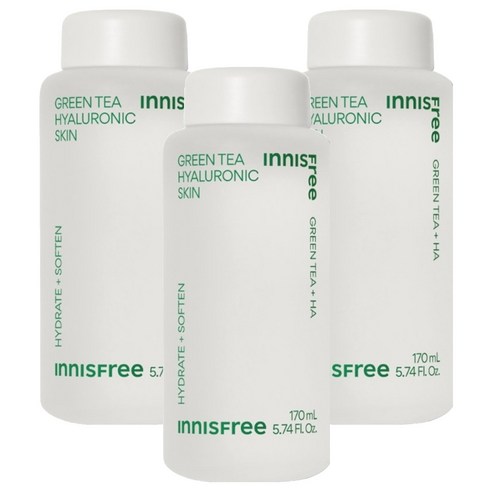 [비건뷰티] 이니스프리 그린티 히알루론산 스킨, 170ml, 3개