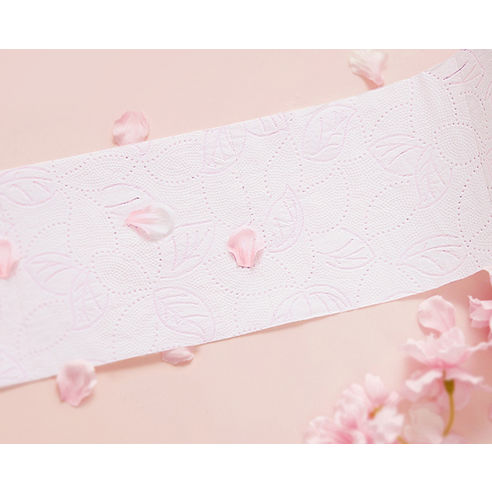 깨끗한나라 벚꽃 로맨틱 천연펄프 3겹 고급롤화장지 후기 분석 - 벚꽃 패턴 디테일