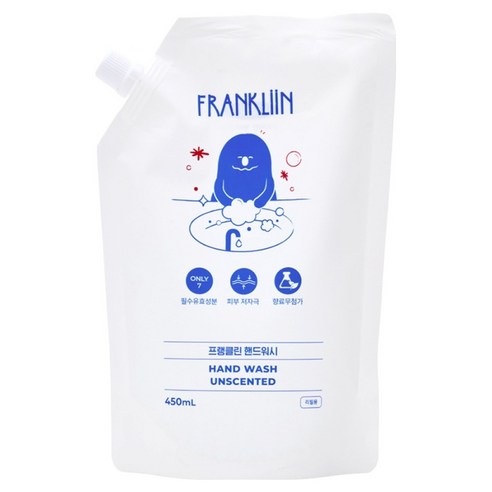 FRANKLIIN 핸드워시 리필, 무향, 1개, 450ml