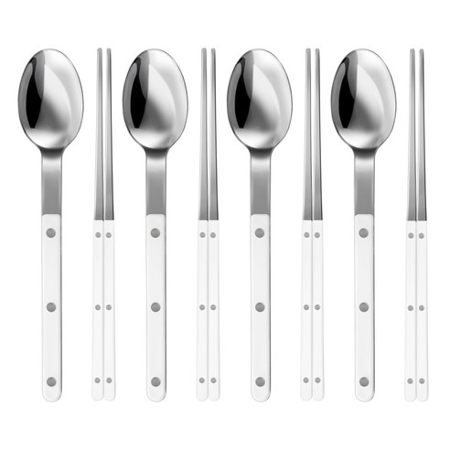 바겐슈타이거 셀레스트 벨루어 4인 수저 세트, 소프트 화이트, 1세트, 숟가락 4p + 젓가락 4벌