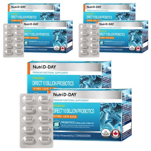 뉴트리디데이 다이렉트 100억 유산균 30g, 60정, 6개
