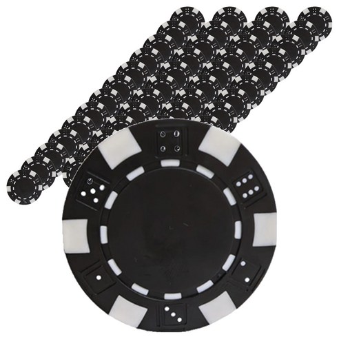 다싸닷컴 국제규격 컬러 포커칩, 블랙, 50개