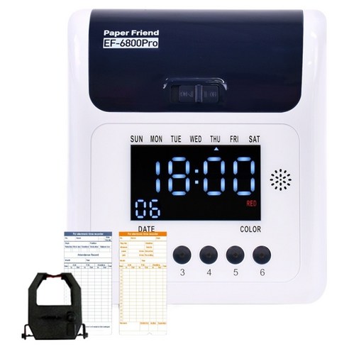 페이퍼프랜드 디지털 출퇴근 기록기 + 카드 100p, EF-6800PRO, 1세트