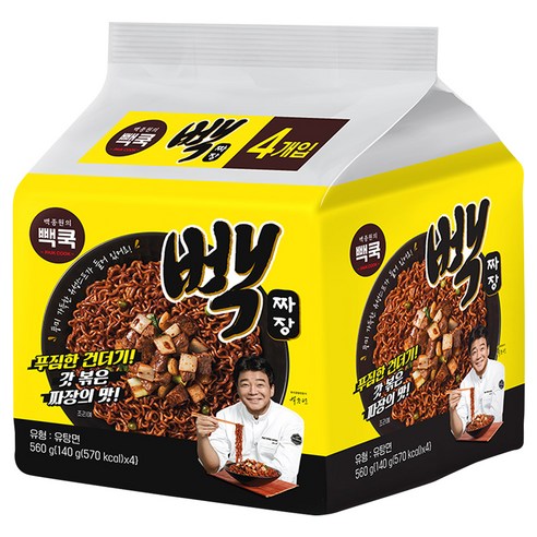 빽쿡 빽짜장 140g, 4개