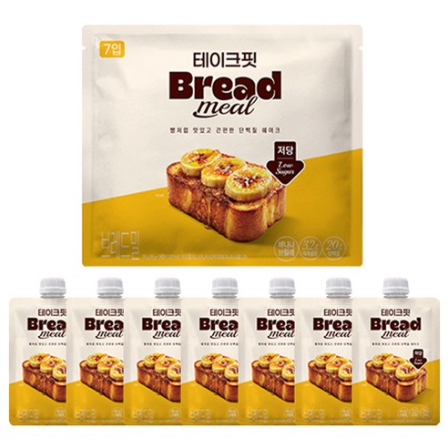 테이크핏 브레드밀 단백질 쉐이크 바나나브륄레, 45g, 7개