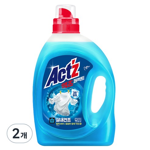 액츠 퍼펙트 실내건조 드럼용 액상세제, 2.7L, 2개