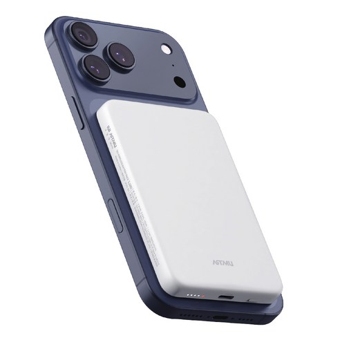 아트뮤 Qi2 15W 맥세이프 초슬림 고속 보조배터리 5000mAh, QB310, 화이트