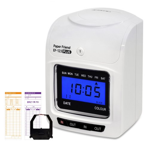 페이퍼프랜드 출퇴근 기록기 + 카드 100p 세트, EF-123 PLUS, 1세트