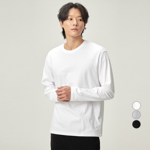 캐럿 남성용 릴렉스핏 고밀도 24수 긴팔 티셔츠