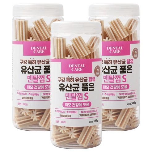 라피끄 강아지 유산균 품은 덴탈껌, 피모 건강, 300g, 3개