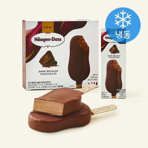 하겐다즈 멀티바 다크 벨지안 초콜릿 (냉동), 1개, 3개입, 80ml