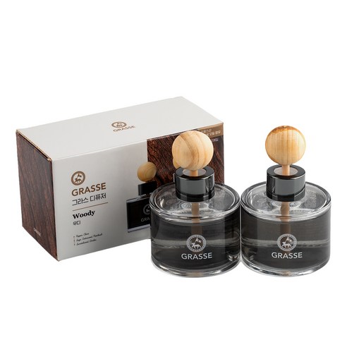 불스원 그라스 디퓨저 95ml, 우디, 2개