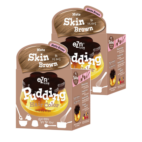 eZn 푸딩 헤어컬러 염모제 70ml, 뮤트스킨브라운, 2개 뮤트스킨브라운 × 2개, 뮤트스킨브라운 × 2개 섬네일