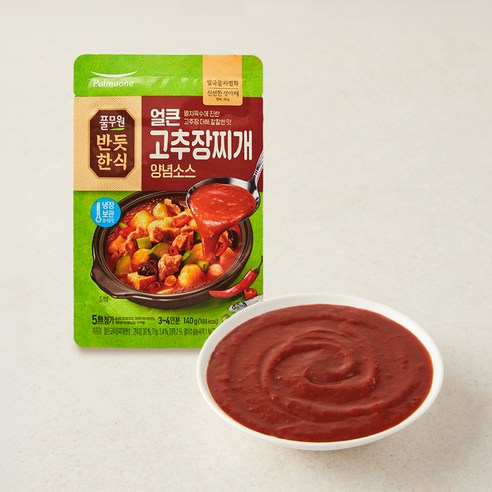 풀무원 반듯한식 얼큰고추장찌개 양념, 140g, 1개 - 찌개양념