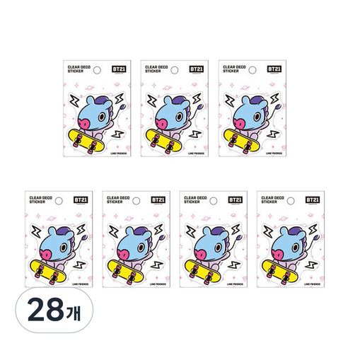 라인프렌즈 BT21 클리어데코스티커, 망, 28개