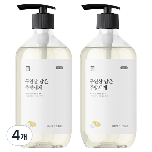 살림백서 구연산 담은 주방세제 레몬향, 1L, 4개