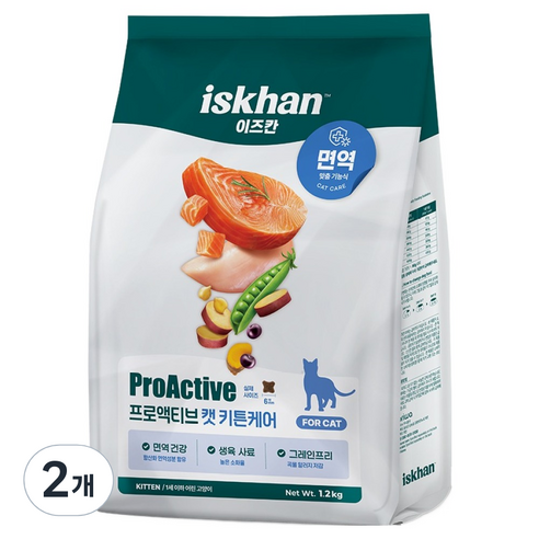 이즈칸 캣 프로액티브 기능성 사료, 키튼, 1.2kg, 2개