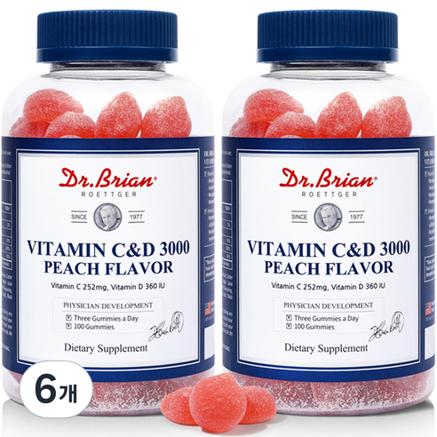 닥터브라이언 비타민 C&D 3000 복숭아맛 100정 × 12개