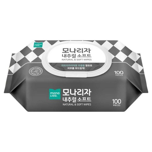 모나리자 내추럴 소프트 물티슈 캡형 100매, 24개 이미지 2