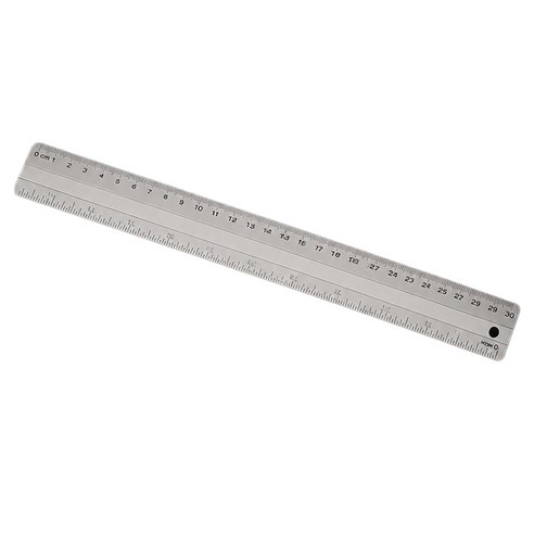 리드홈 전문가용 초경량 알루미늄 양면 눈금자 30cm, 실버, 1개