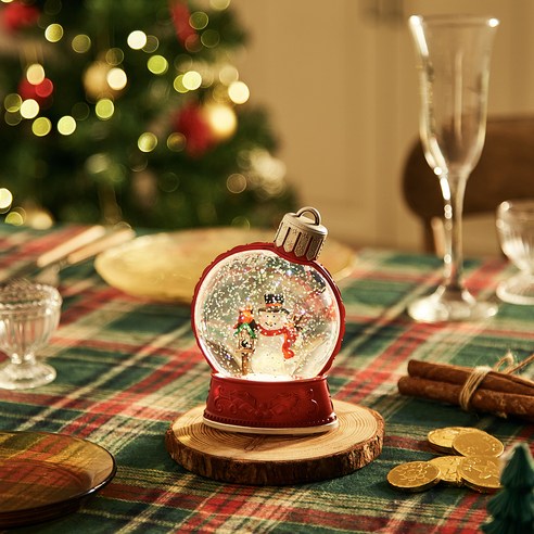 크리스마스 스노우 워터볼 무드등 실제 사용 후기 분석 - 작동 모습