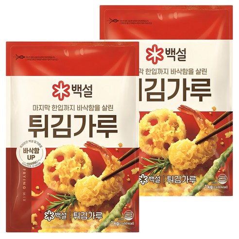 백설 튀김가루, 1kg, 2개