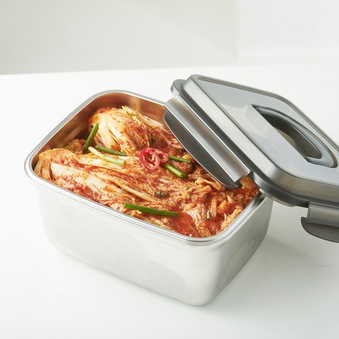 코멧 홈 다양하게 사용하는 스테인리스 304 직사각 밀폐 김치통 이미지 2