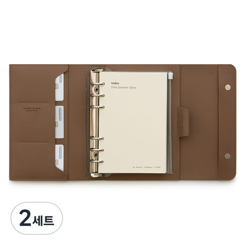 퍼니메이드 가죽 만년형 타임플래너 다이어리 + 속지 세트, 머드베이지, 2세트