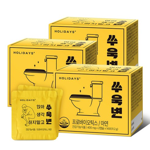 홀리데이즈 쑤욱변 유산균, 28정, 3개