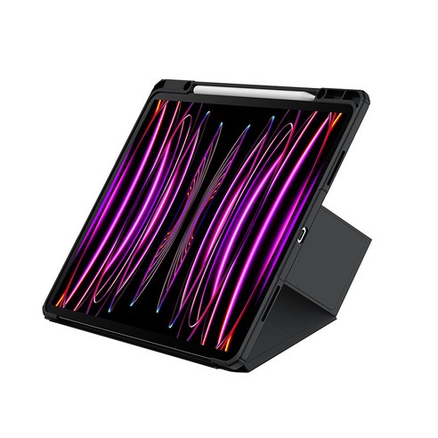 베이스어스 각도조절 펜슬 커버 태블릿PC 케이스, 블랙, 1개