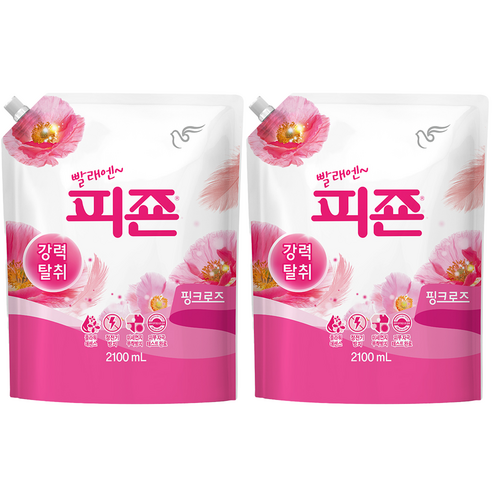 피죤 레귤러 섬유유연제 핑크로즈, 2.1L, 1개입, 2개
