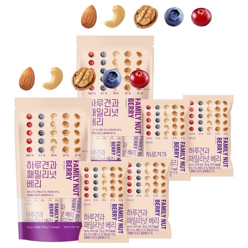 하루견과 패밀리넛 베리 10p, 200g, 2개