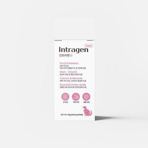 인트라젠 반려동물 종합영양제 타블렛, 200정, 장건강/유산균, 1개