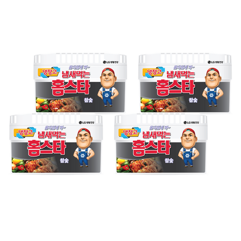 홈스타 냄새먹는 냉장고용 탈취제 참숯 본품, 420g, 4개
