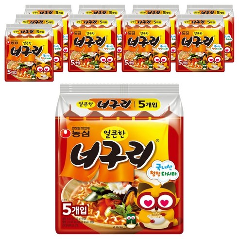 농심 얼큰한 너구리 120g, 50개