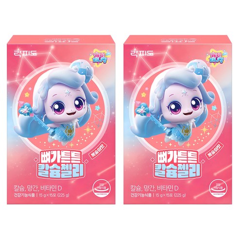 락피도 캐치티니핑 뼈가튼튼 칼슘젤리 복숭아맛, 225g, 2개