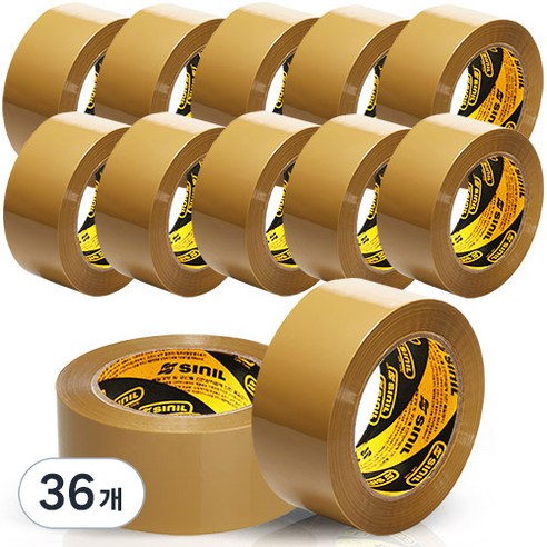신일테이프 박스테이프 48mm x 80m, 황색, 36개
