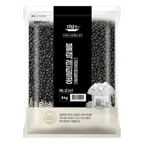 더담은 블랙렌틸콩, 4kg, 1개