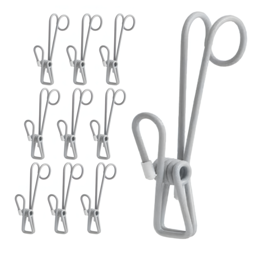 리빙홈디테일 컬러 후크 집게, 라이트그레이, 10개