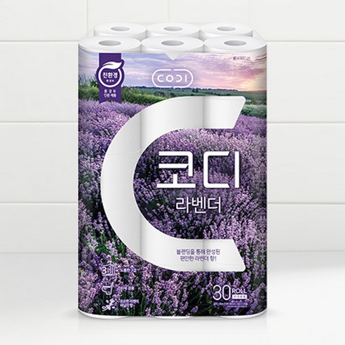 라벤더 향과 부드러운 3겹의 친환경 화장지