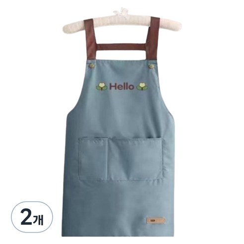 프리미엄 포켓 방수 앞치마, 블루, 2개