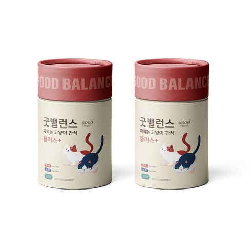 굿밸런스 짜먹는 고양이 간식 플러스 60p, 참치 + 연어, 2개, 360g
